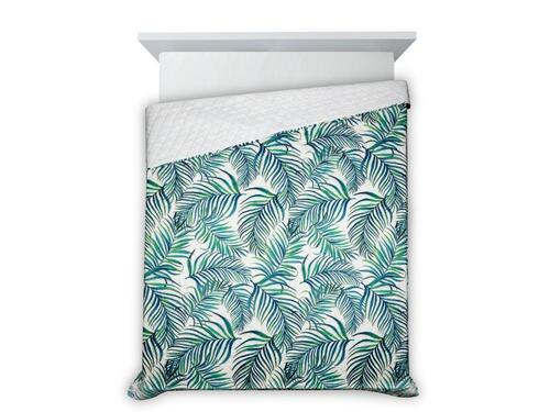 Prehoz na posteľ - Palms 2 listy v bielom 220 x 240 cm